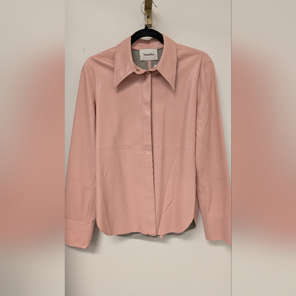 Nanushka Vegan Leather Button Down Shirt